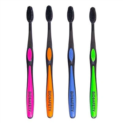 فرشاة أسنان ذات شعيرات ناعمة سوداء لنظافة الفم